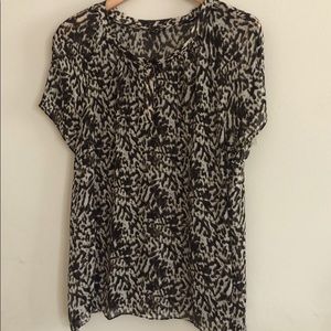 Talbots blouse, tiger print, short sleeves, size 16 (1)